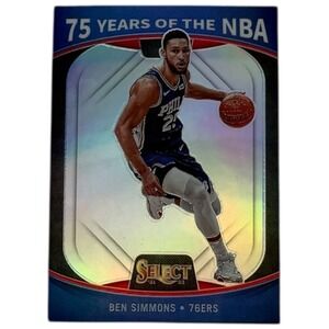 2022-23 Panini Select Ben Simmons 75 Years of the NBA Silver Prizm #57 76ers